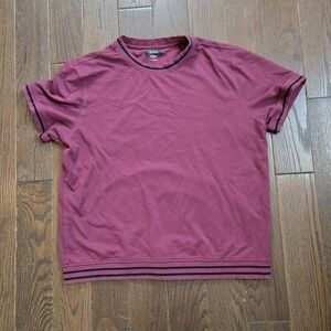 Alfani Maroon Crew Neck Tee